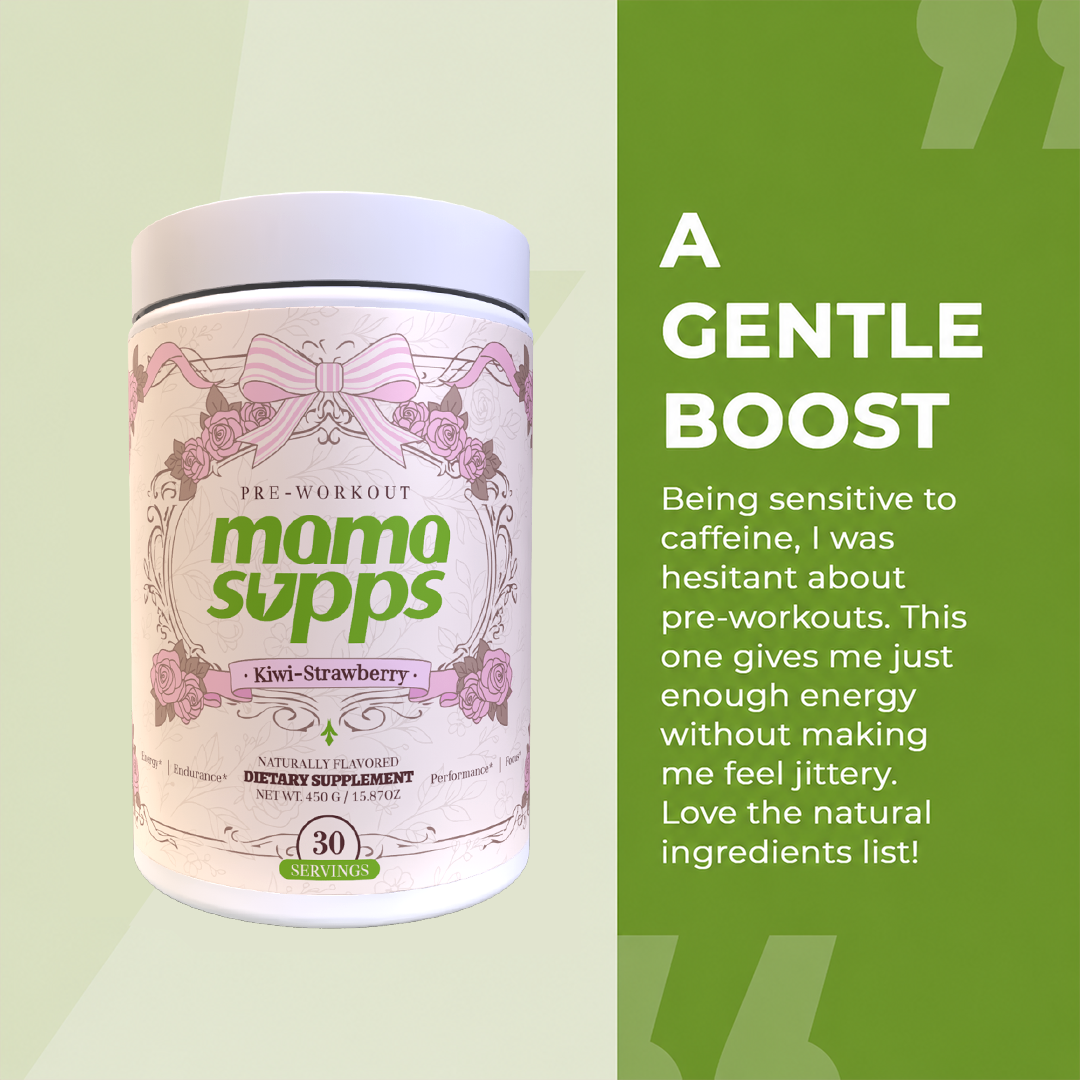 MamaSupps Kiwi Strawberry | Clean Pre-Workout for Moms