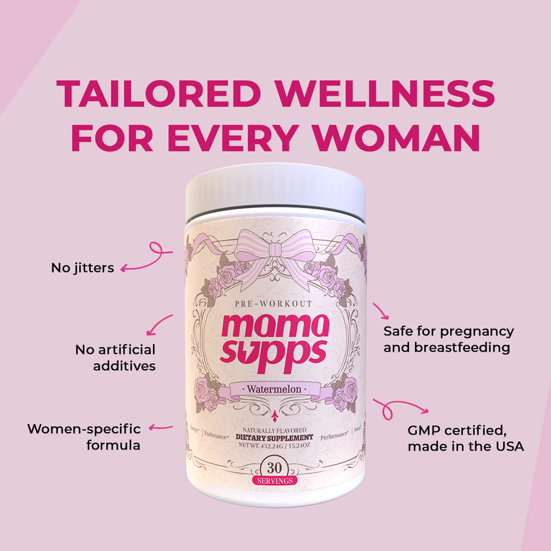 MamaSupps Watermelon | Clean Pre-Workout for Moms